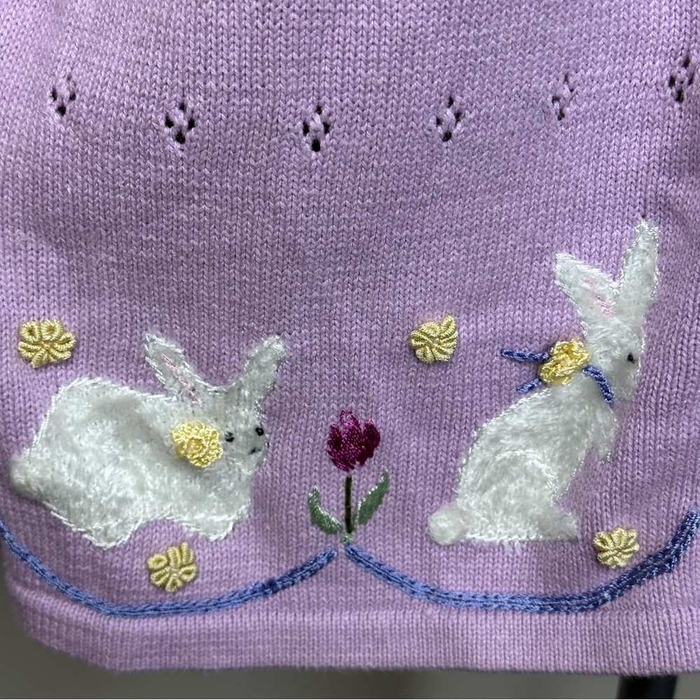 Storybook Knits Eggstravaganza Cardigan with Embroidered Details - Picture 5 of 14